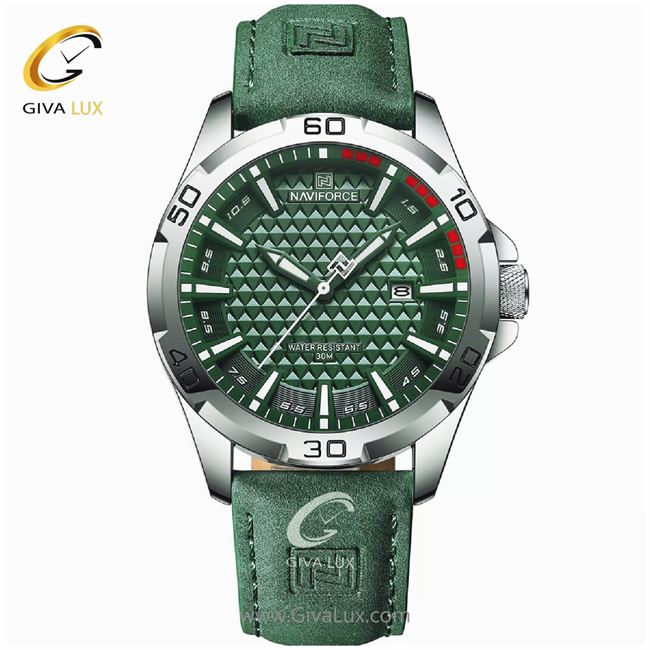 ساعت مچی اورجینال مردانه ناوی فورس|Naviforce|نوی فورس|نیوی فورس نقره ای | سبز| سبز| کد رفرنس NF8023